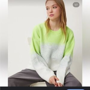 Maeve Lime and Cream Sweater